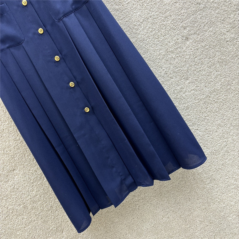 M1um1u navy blue gold button dress replica d&g clothing