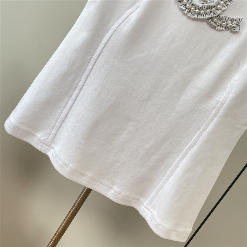 Ch**el ruffled logo cotton vest replica clothing