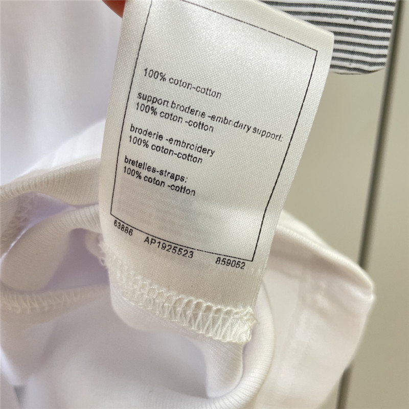 Ch**el ruffled logo cotton vest replica clothing