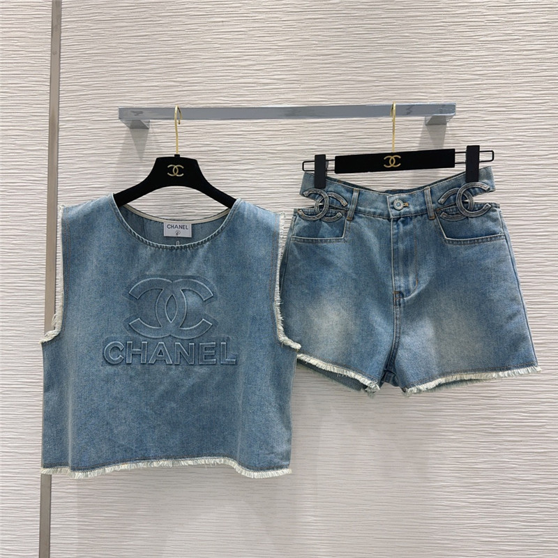 Chanel tannin washed denim suit cheap replica designer clothes