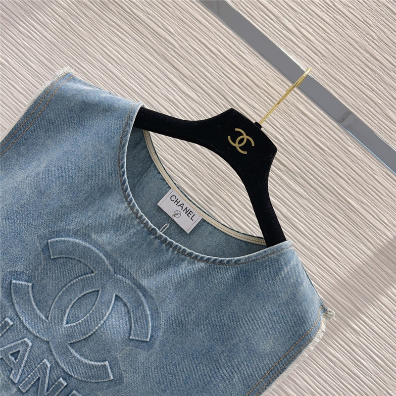 Ch**el tannin washed denim suit cheap replica designer clothes