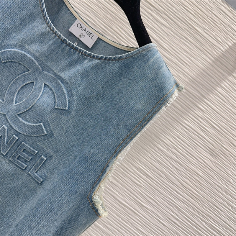 Ch**el tannin washed denim suit cheap replica designer clothes