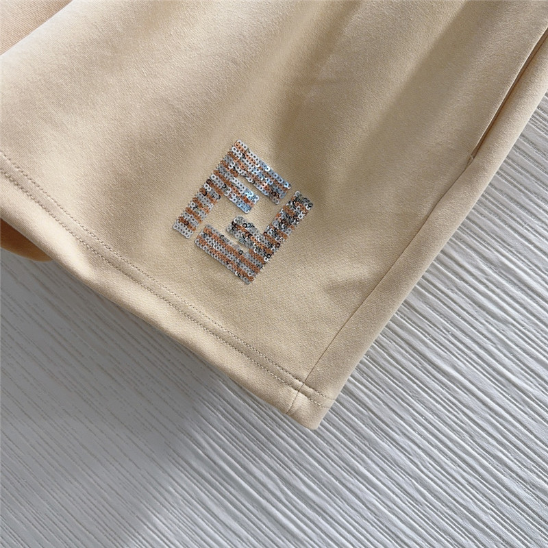 F**di hooded sweatshirt + sports shorts set replicas clothes