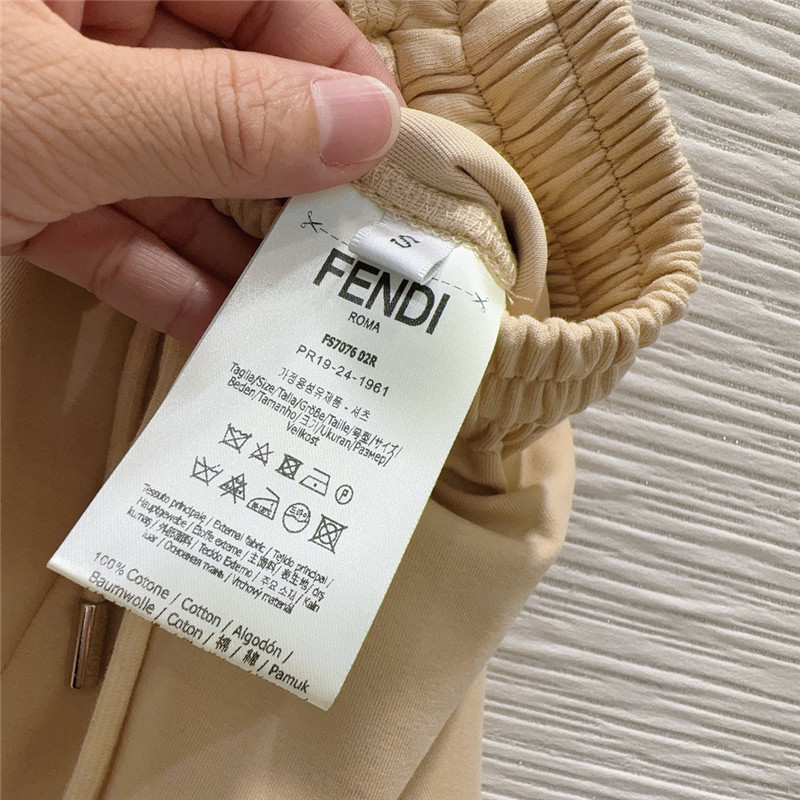 F**di hooded sweatshirt + sports shorts set replicas clothes