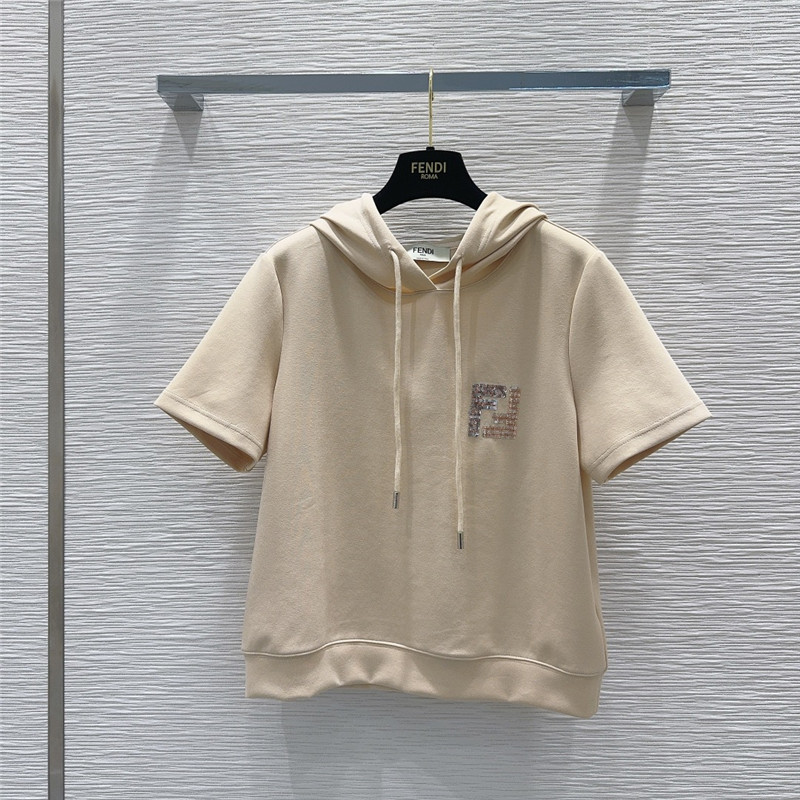 F**di hooded sweatshirt + sports shorts set replicas clothes