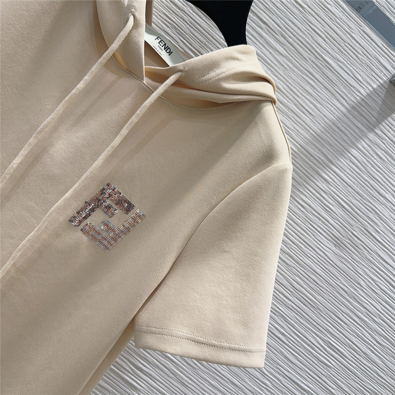 F**di hooded sweatshirt + sports shorts set replicas clothes