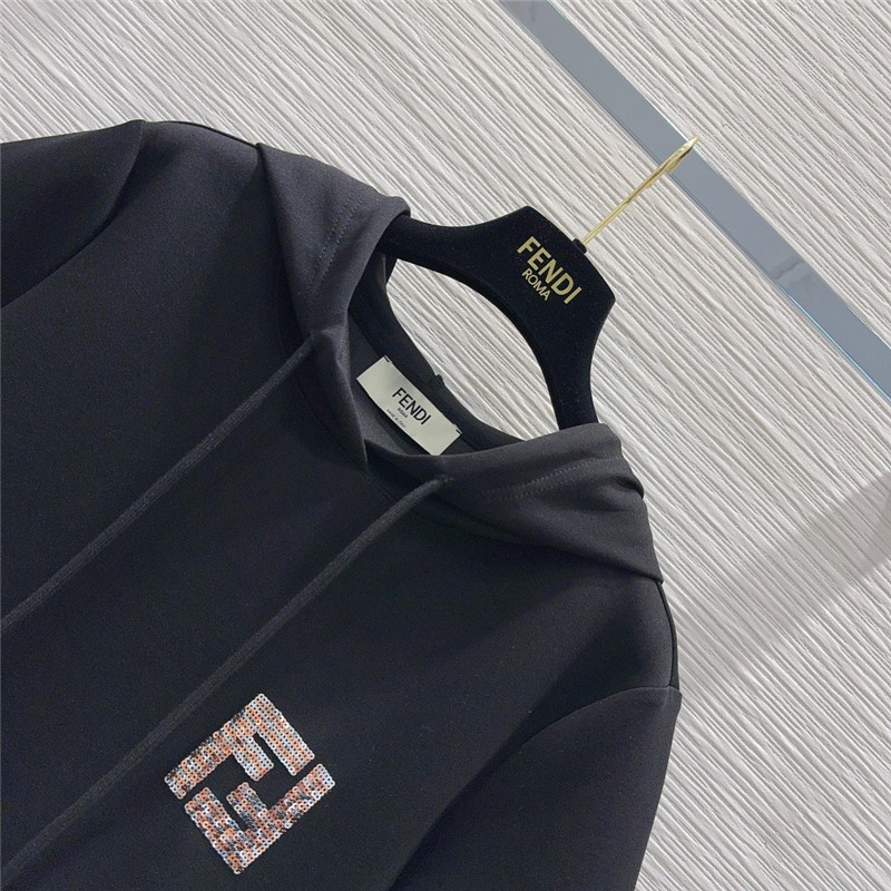 F**di hooded sweatshirt + sports shorts set replicas clothes