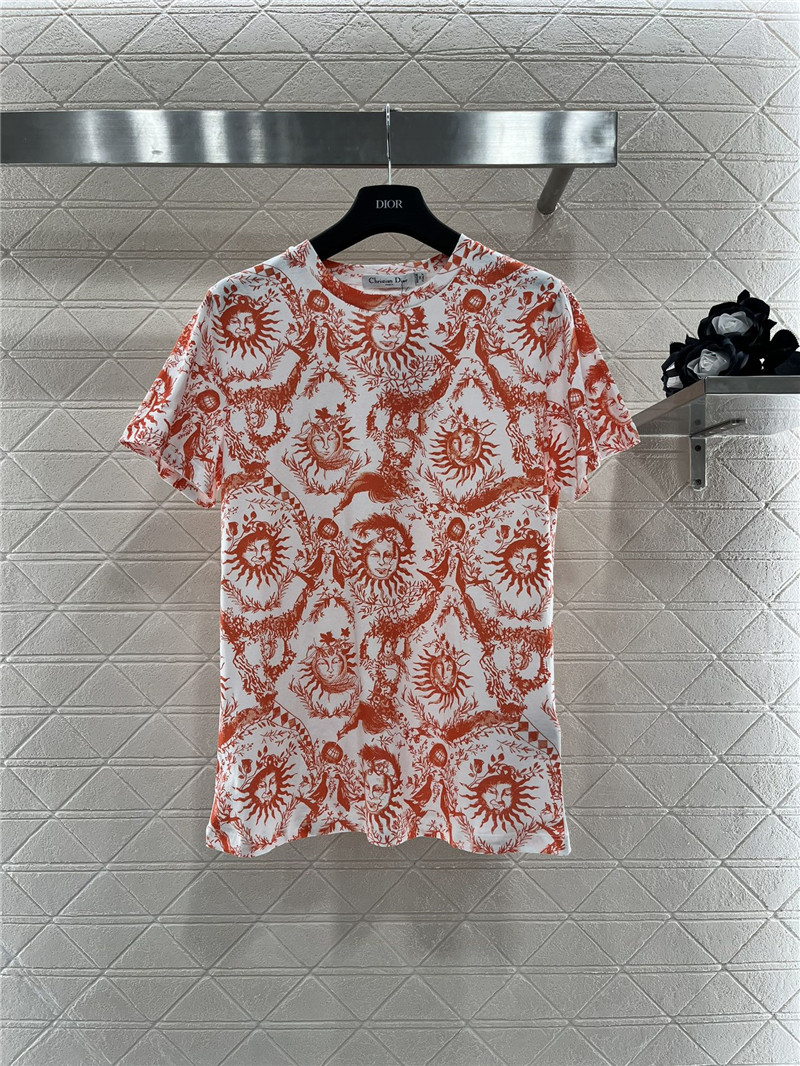 D10r sun print t-shirt replica designer clothes