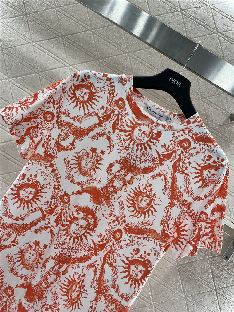 D10r sun print t-shirt replica designer clothes