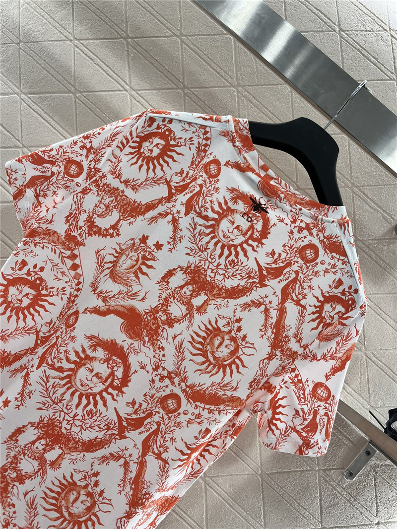D10r sun print t-shirt replica designer clothes