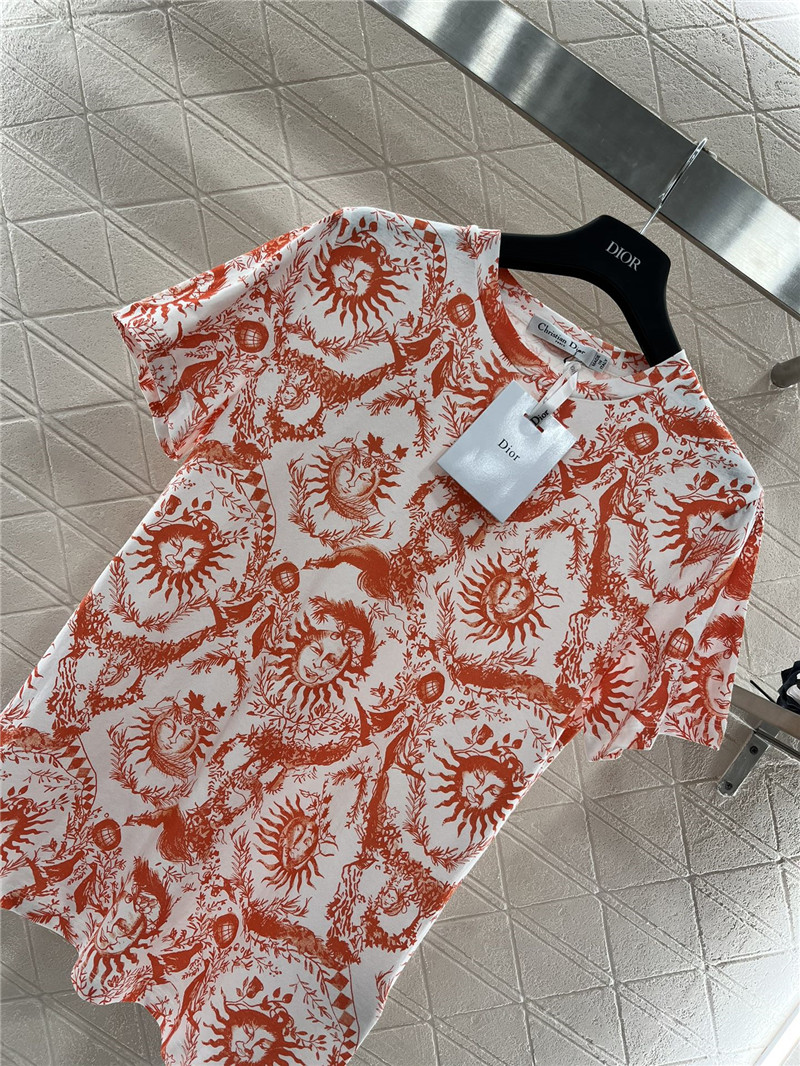 D10r sun print t-shirt replica designer clothes