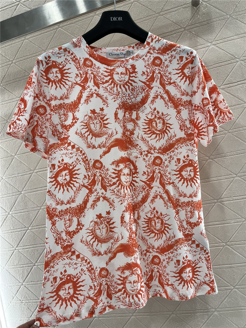 D10r sun print t-shirt replica designer clothes