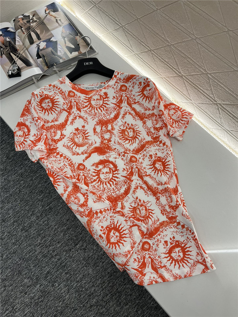 D10r sun print t-shirt replica designer clothes