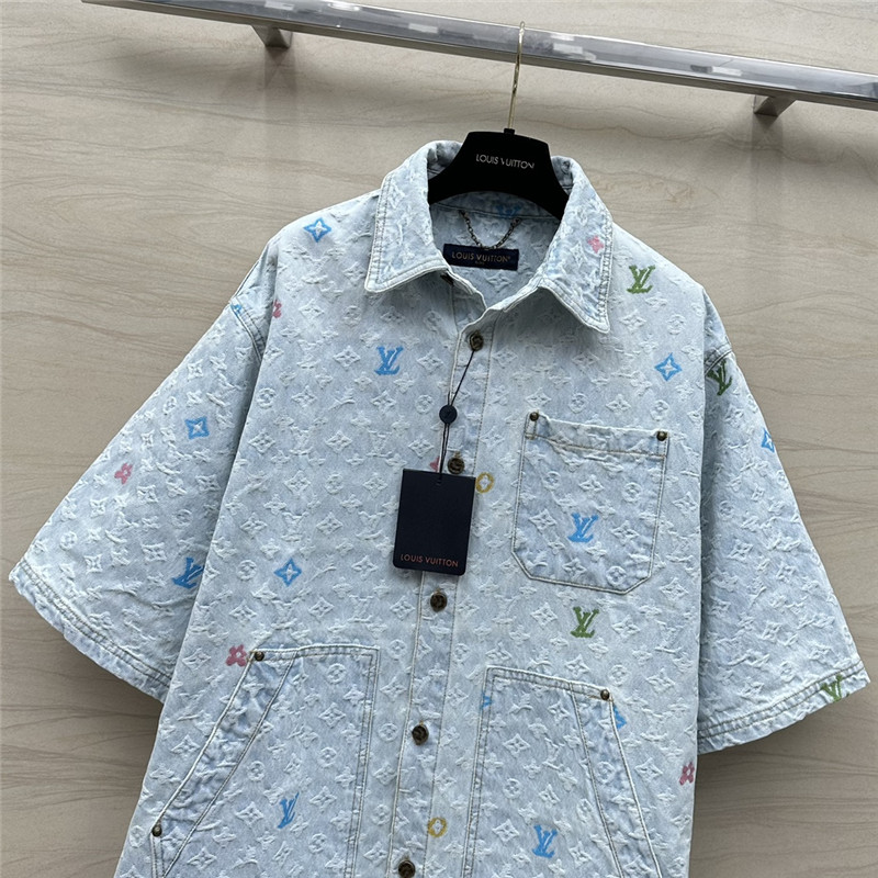 l0vis Vvtt0n lv jacquard denim short-sleeved jacket replica clothing