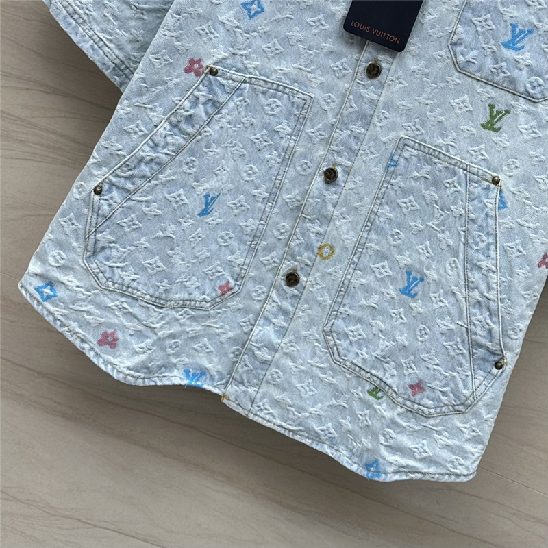 l0vis Vvtt0n lv jacquard denim short-sleeved jacket replica clothing
