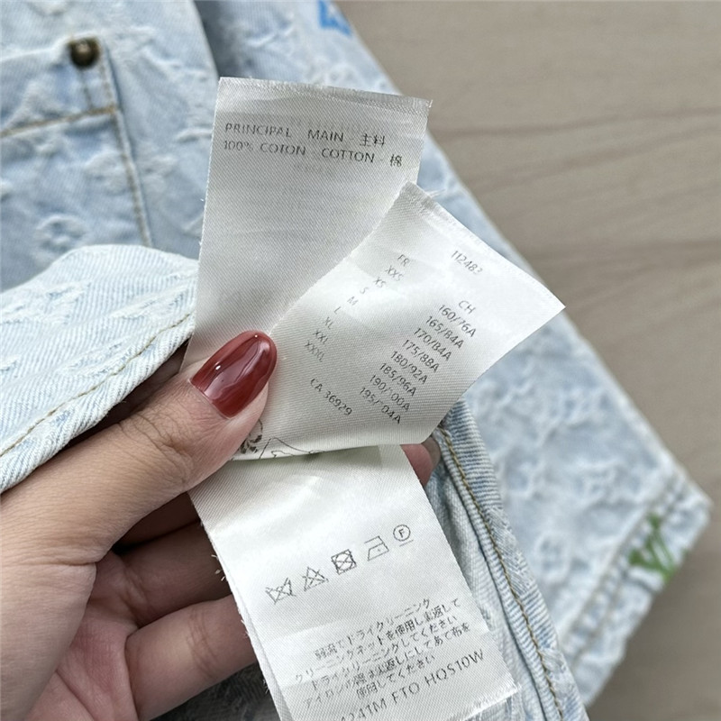 l0vis Vvtt0n lv jacquard denim short-sleeved jacket replica clothing