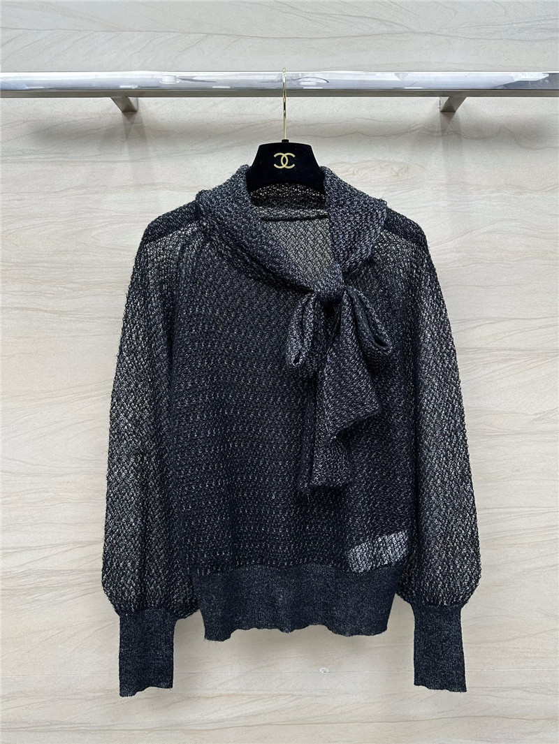 Dior Black Mohair Ascot Sweater
