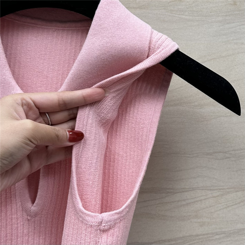 Ch**el polo collar waist knitted small vest replica clothes