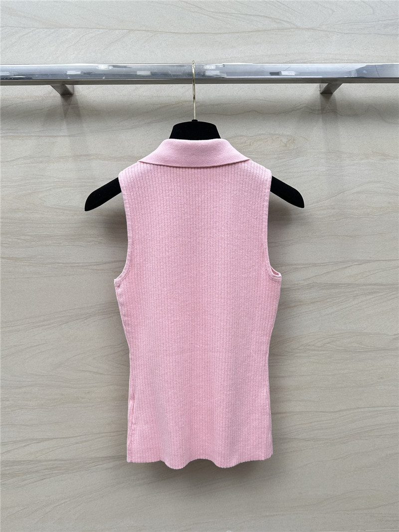 Ch**el polo collar waist knitted small vest replica clothes