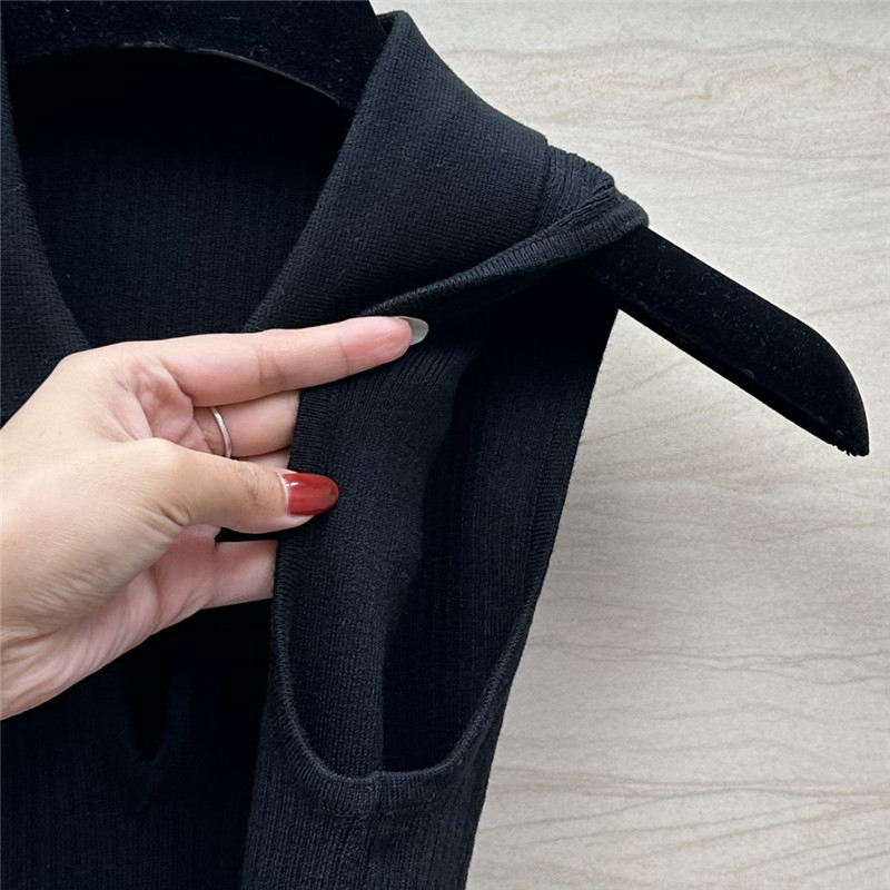 Ch**el polo collar waist knitted small vest replica clothes