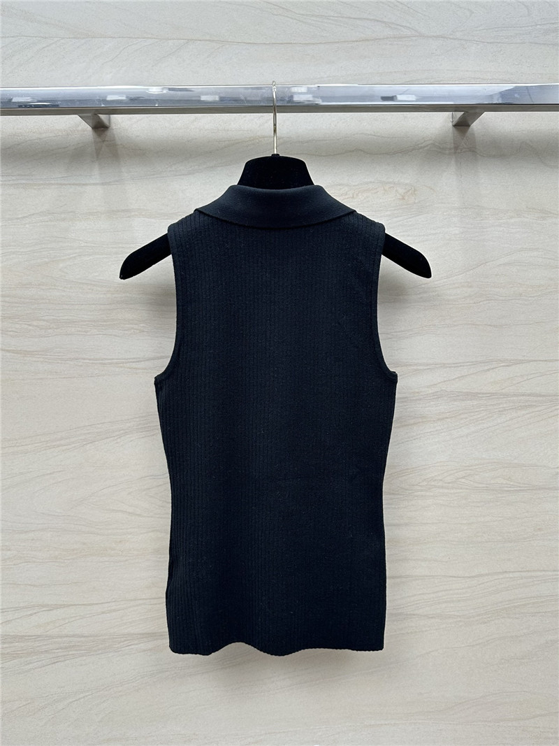 Ch**el polo collar waist knitted small vest replica clothes