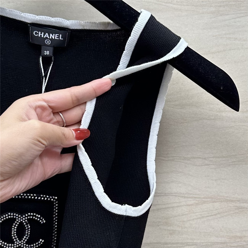 ch**el hot D1am0nd hem knitted vest top replica clothing