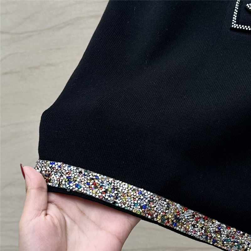 ch**el hot D1am0nd hem knitted vest top replica clothing