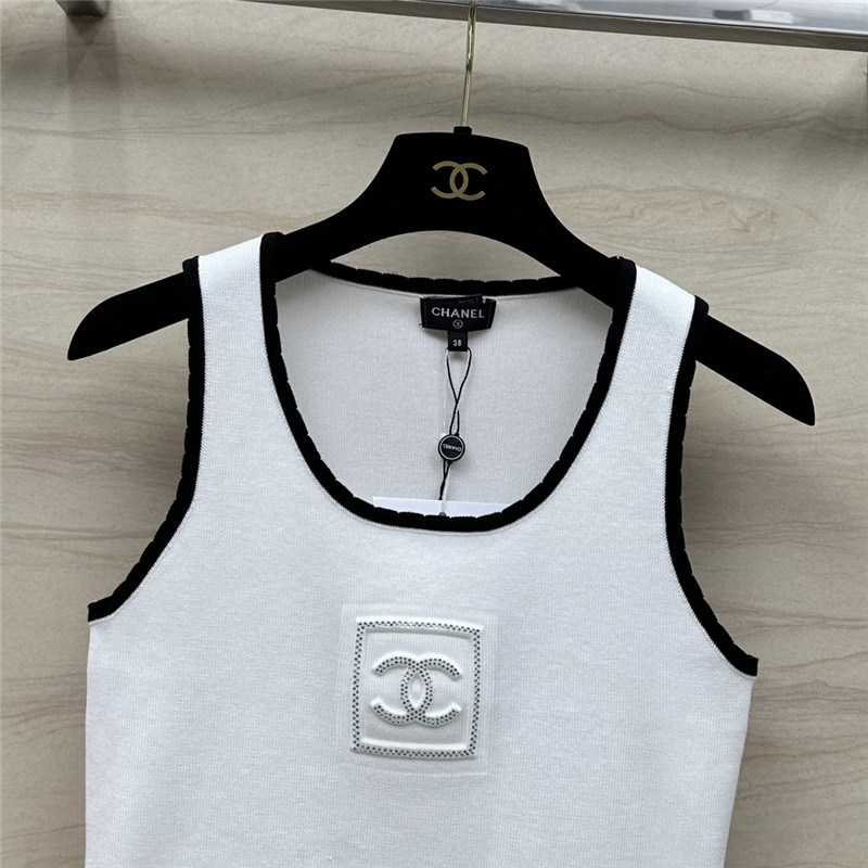 ch**el hot D1am0nd hem knitted vest top replica clothing