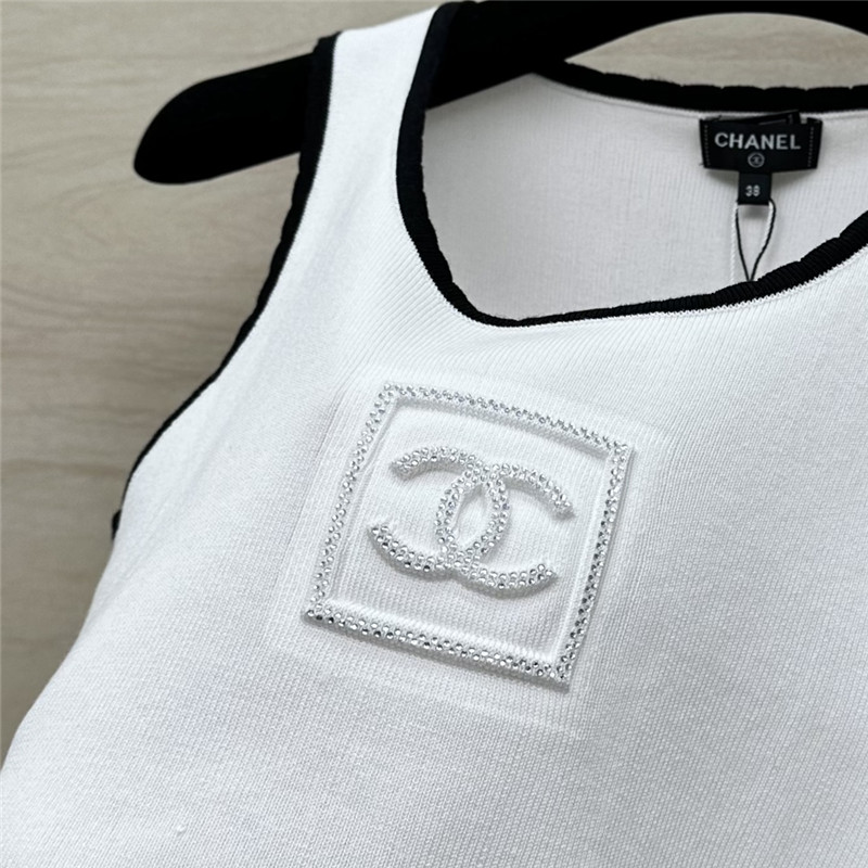 ch**el hot D1am0nd hem knitted vest top replica clothing