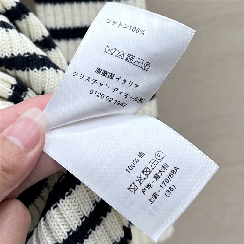 D10r navy striped large lapel dress replica designer clothes