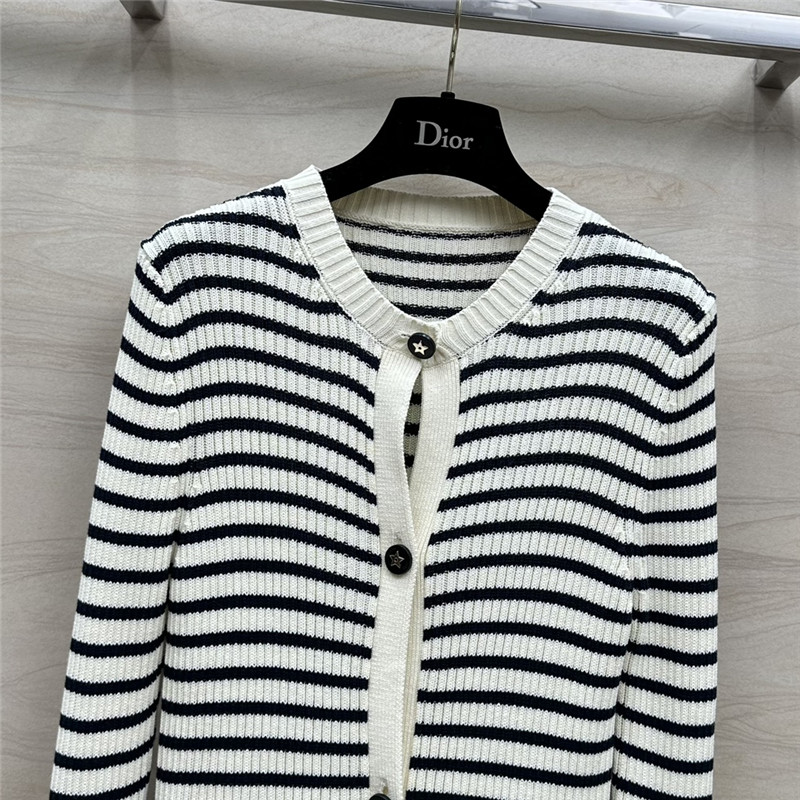 D10r striped blended knitted cardigan