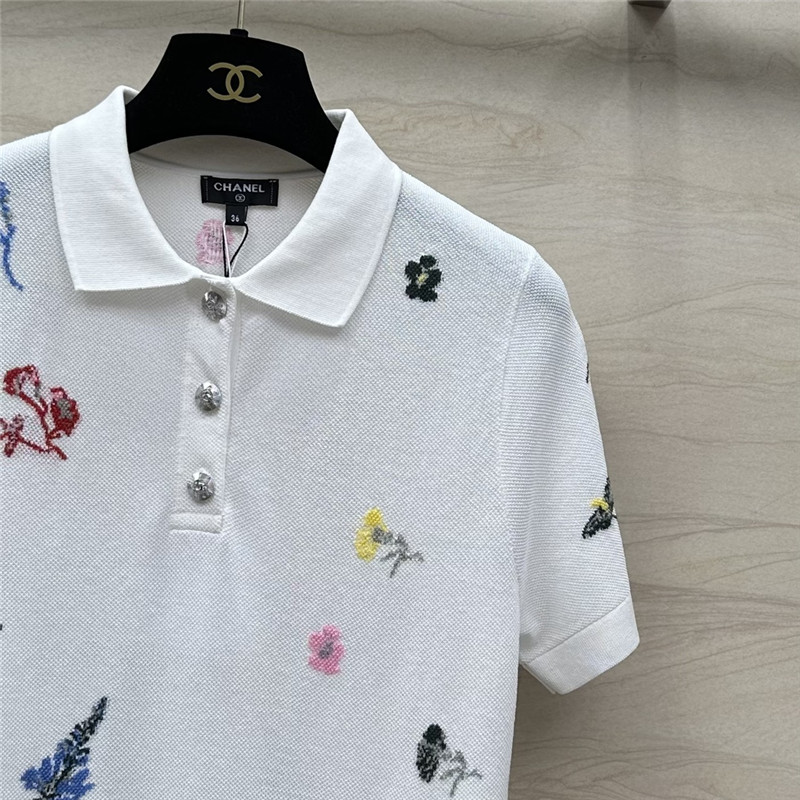 Ch**el intarsia embroidery polo dress replica clothing