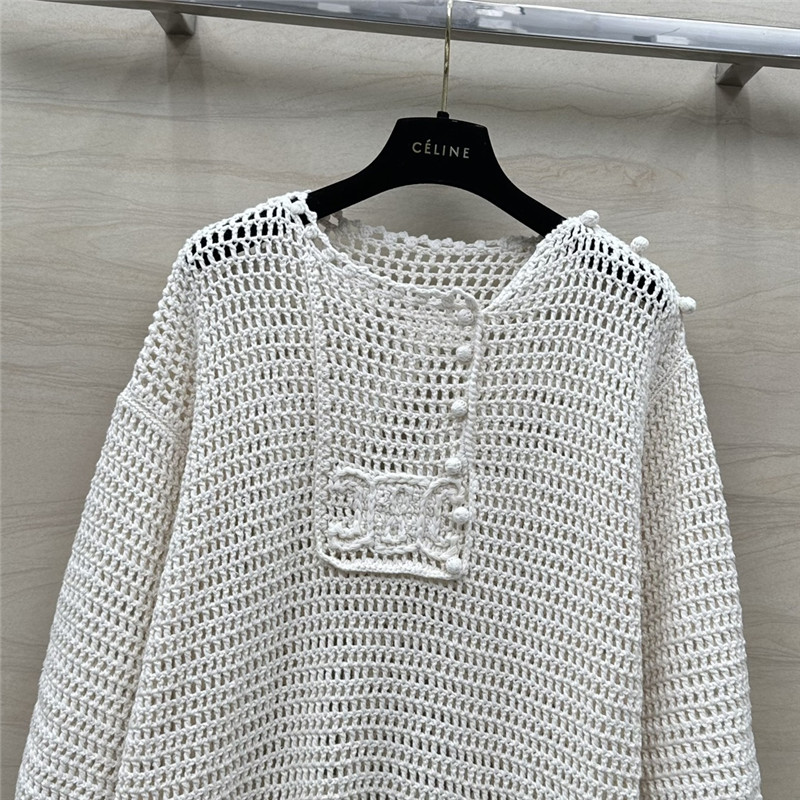Celine Hollow Crochet Knitted Top