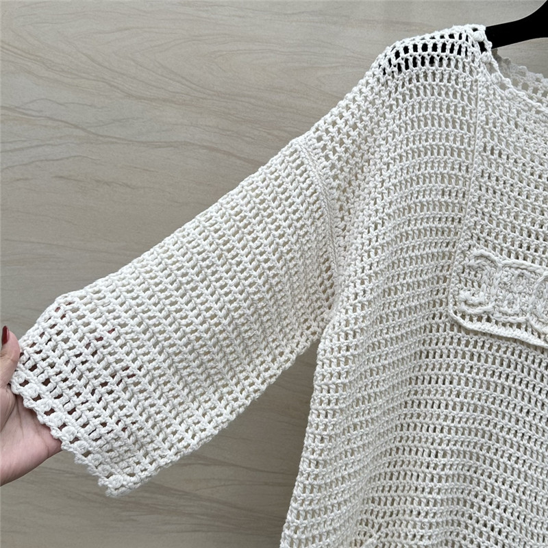 Celine Hollow Crochet Knitted Top