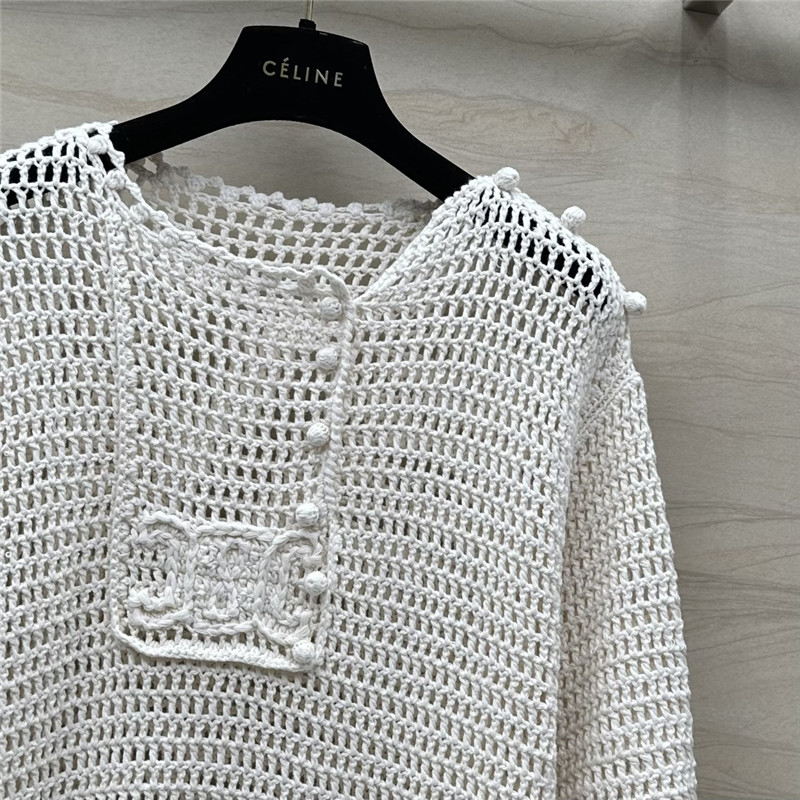 Celine Hollow Crochet Knitted Top