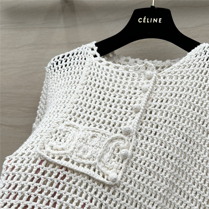 Celine Hollow Crochet Knitted Top