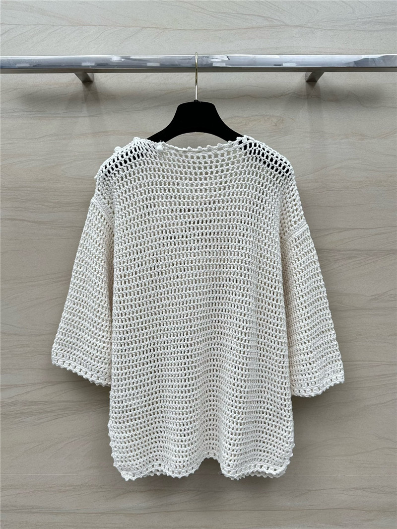 Celine Hollow Crochet Knitted Top