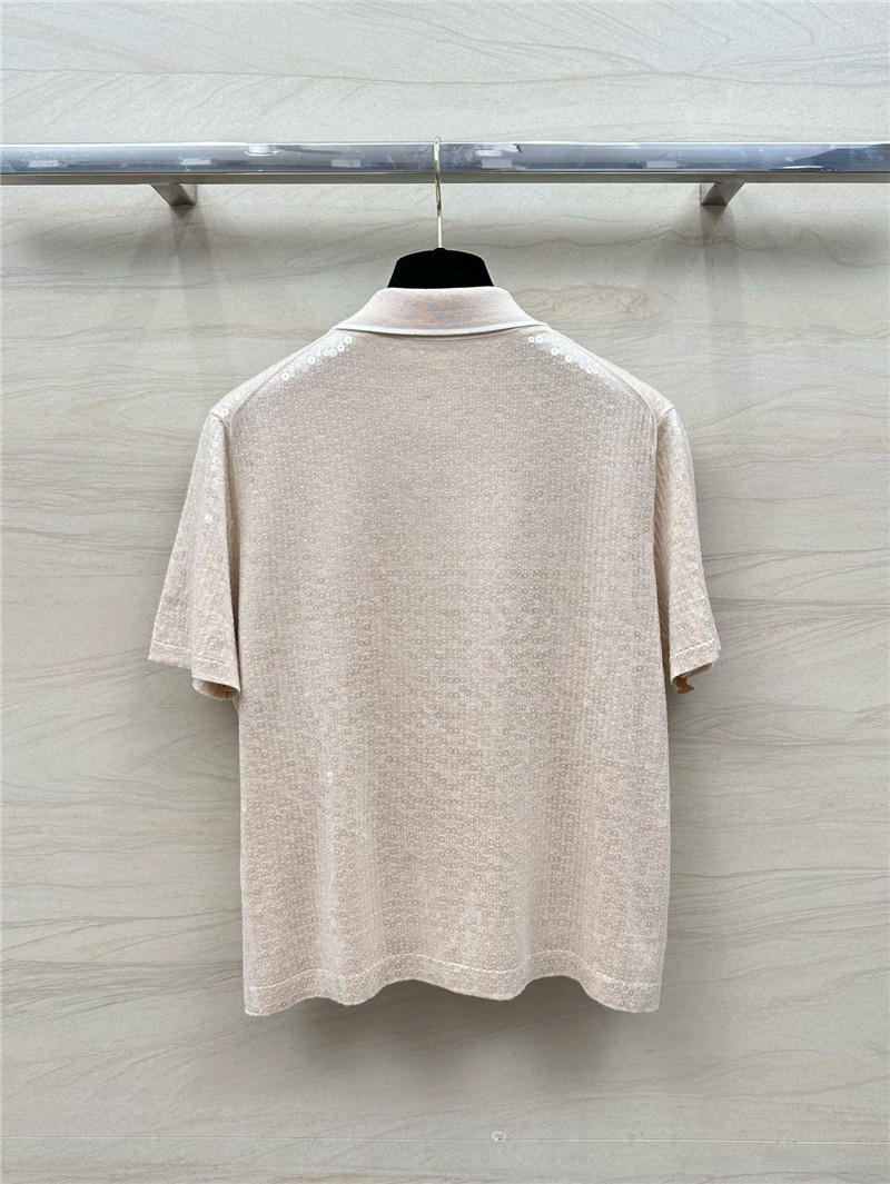 BC sequined silk wool polo top replica d&g clothing