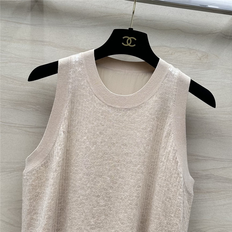 BC sequined silk vest top replica designer clothes