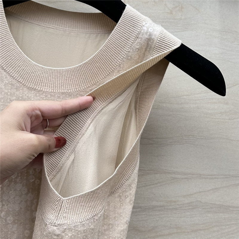 BC sequined silk vest top replica designer clothes