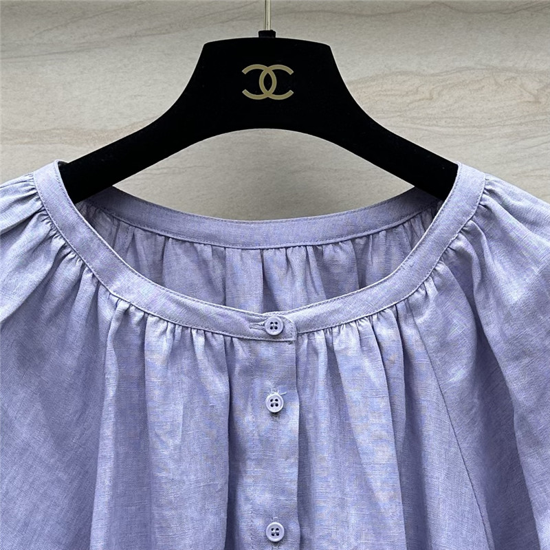 L0r0 P1ana puff sleeve linen top replica d&g clothing