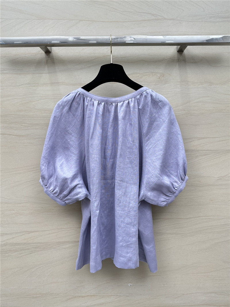 L0r0 P1ana puff sleeve linen top replica d&g clothing