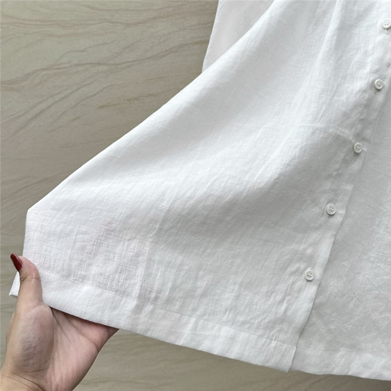 L0r0 P1ana puff sleeve linen top replica d&g clothing