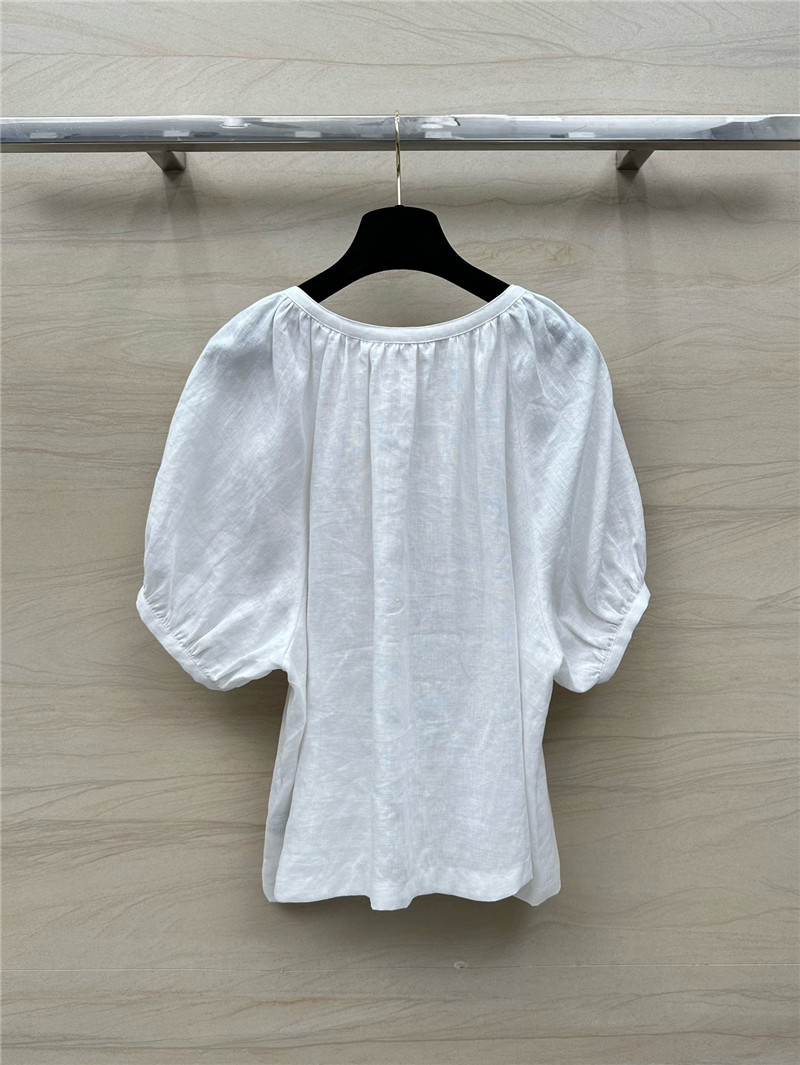 L0r0 P1ana puff sleeve linen top replica d&g clothing