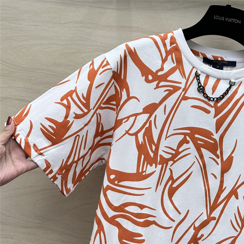 l0vis Vvtt0n lv printed t-shirt top replica d&g clothing