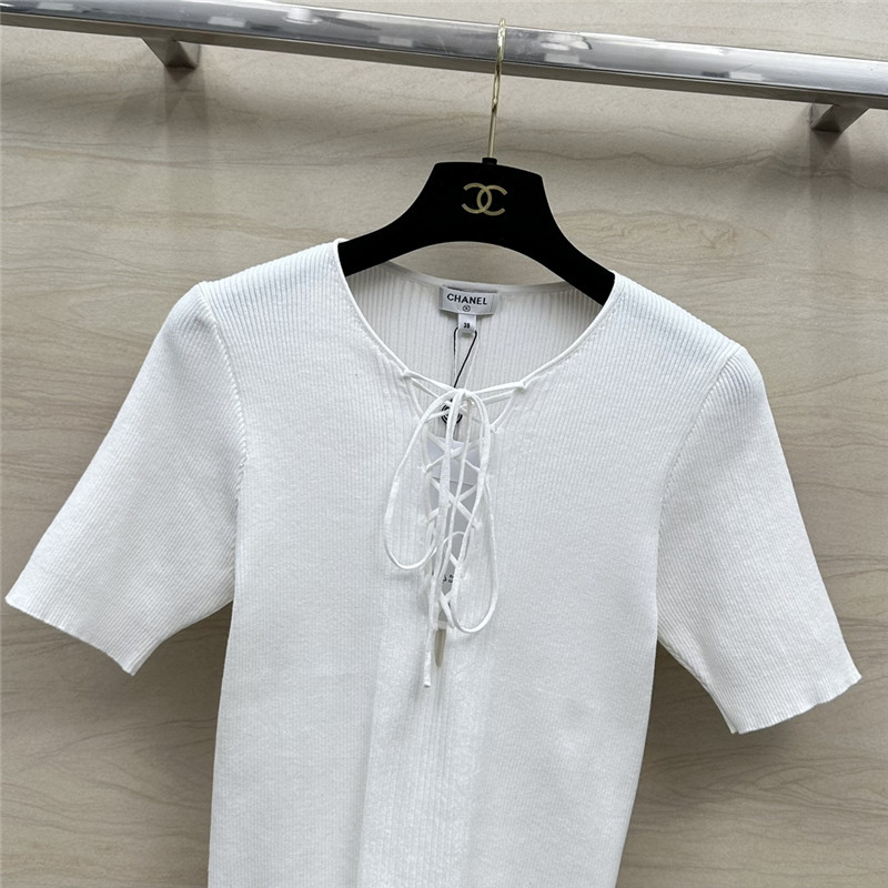 Chanel knitted short-sleeved top replica d&g clothing