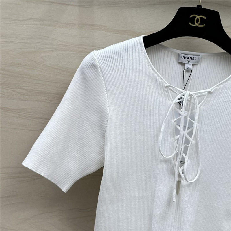 Chanel knitted short-sleeved top replica d&g clothing