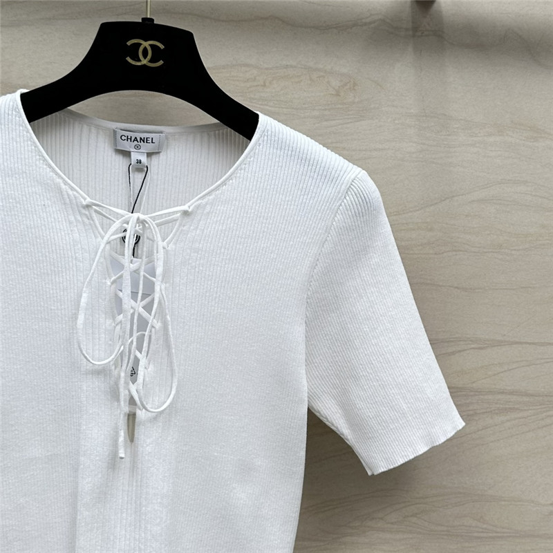 Chanel knitted short-sleeved top replica d&g clothing