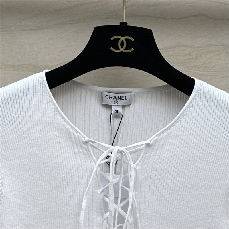 Chanel knitted short-sleeved top replica d&g clothing