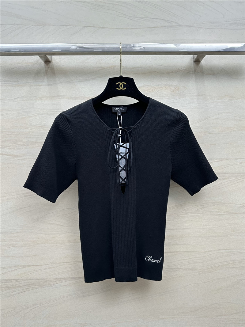Chanel knitted short-sleeved top replica d&g clothing
